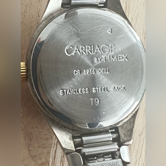 Carriage Ladies Watch Stainless Dial Two Tone Stretch Stainless Bracelet - Picture 11 of 12